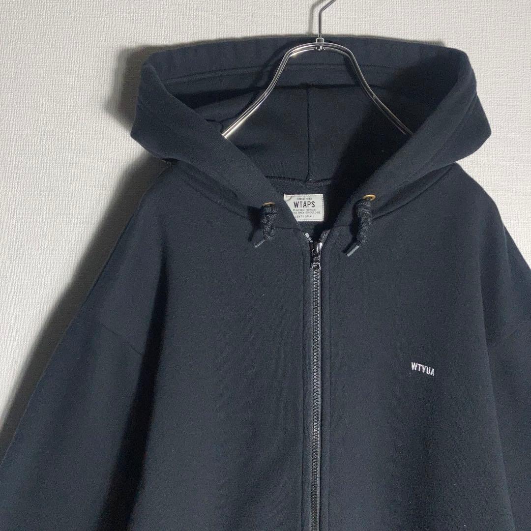 WTAPS プルオーバーパーカー 刺繍ロゴ 黒 S.