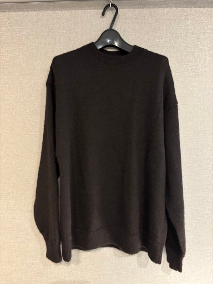 comoli 21aw アルパカクルーネックニット ブラウン