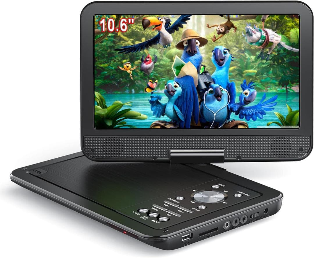 12.6型 DVDポータブル 大画面CPRM対応  リージョンフリー AV入出力