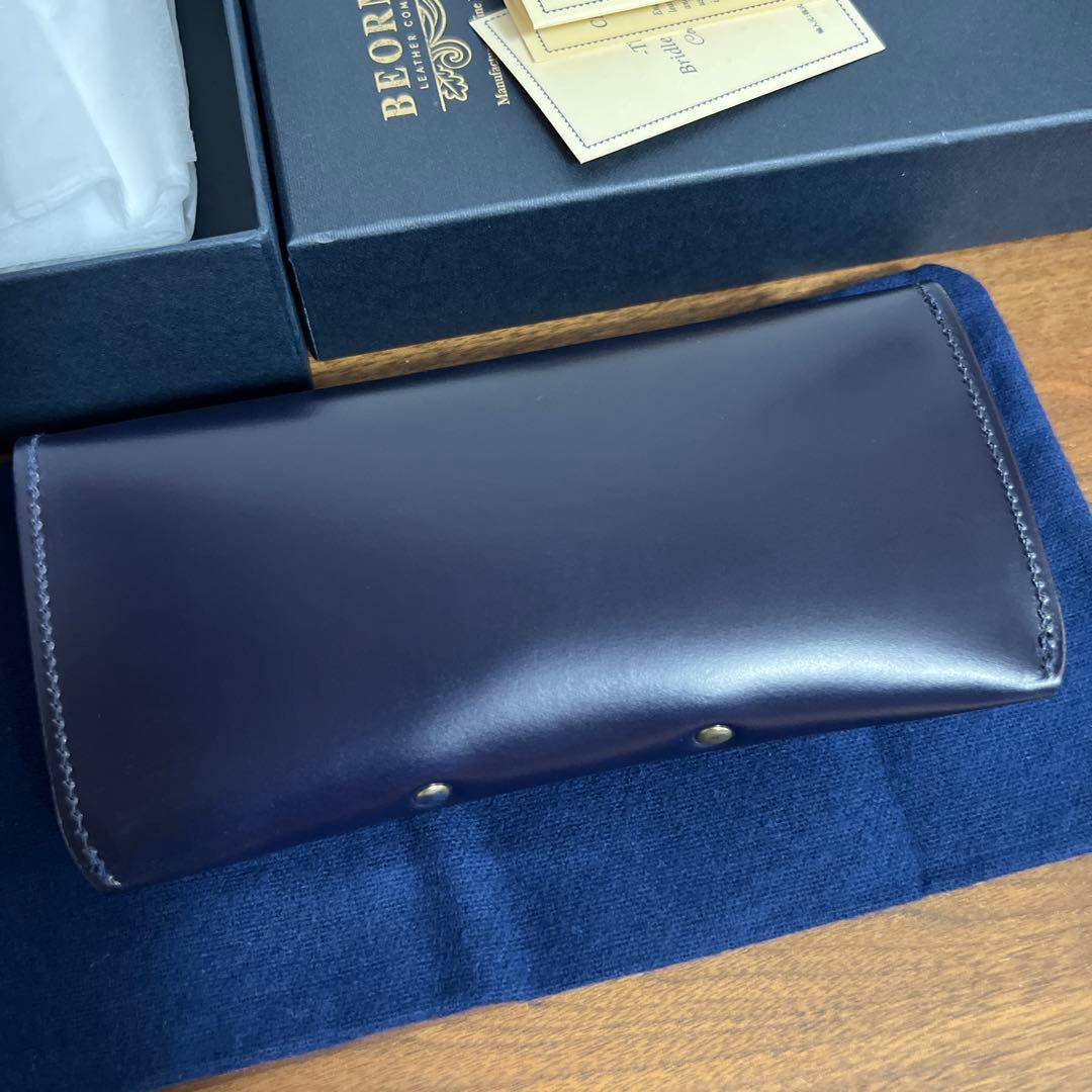 べオーマレザーカンパニー　メガネケース　ブライドルレザー　ネイビー