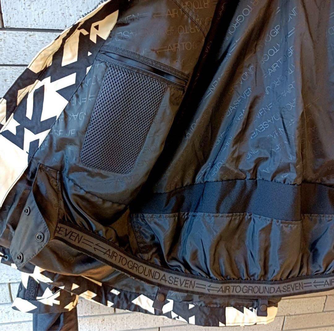 【デサント】美品　スノボージャケット　スキー　白黒モノトーン　L