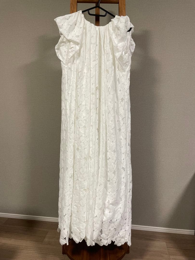 ワンピース Acka. flower lace drape one-piece