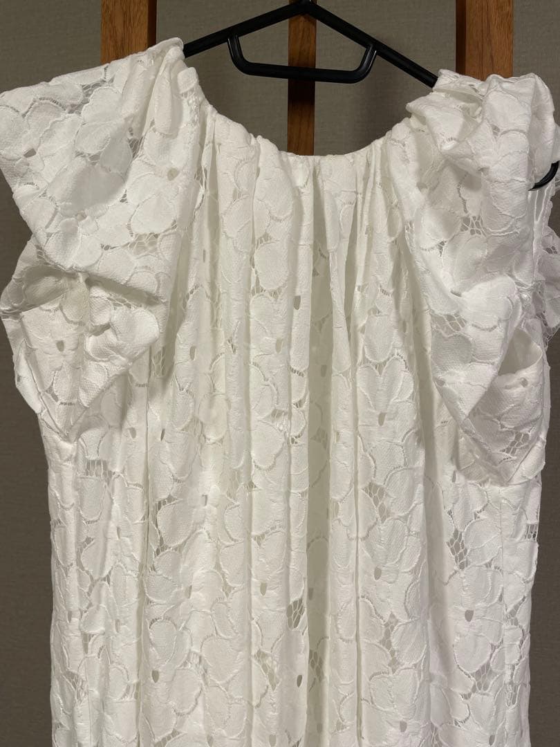 ワンピース Acka. flower lace drape one-piece