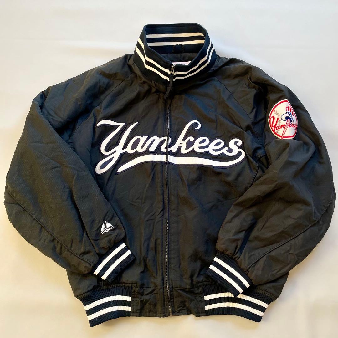【美品】MLB ヤンキース 90s 総刺繍 スタジャン　ネイビー