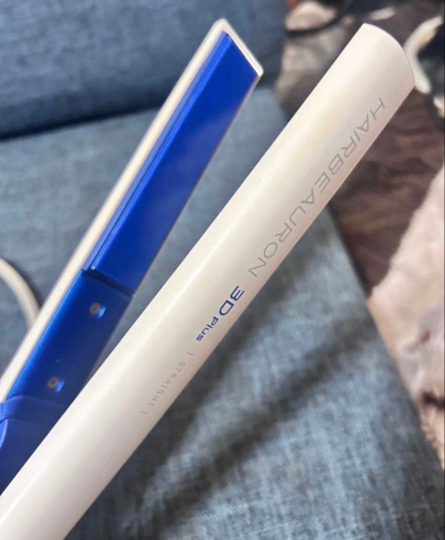 3D Plus ヘアビューロン ストレートヘアアイロン ホワイト・ブルー