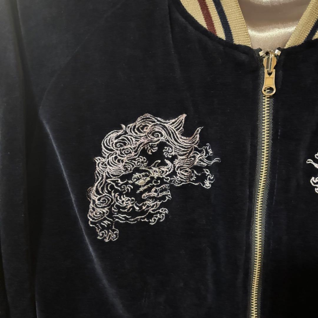 ✨希少✨tk.TAKEO KIKUCHIスカジャン ネイビー 刺繍ヴィンテージ