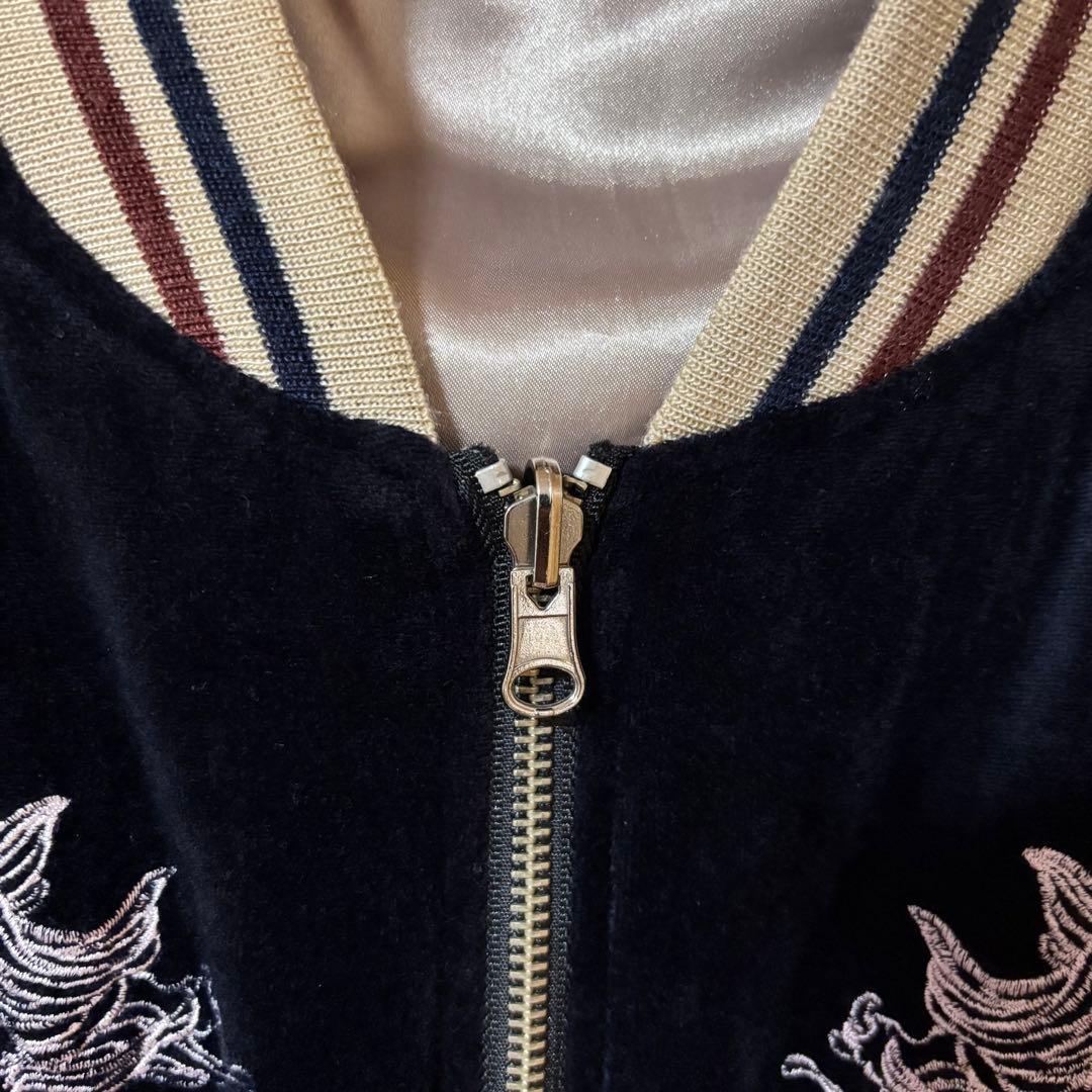 ✨希少✨tk.TAKEO KIKUCHIスカジャン ネイビー 刺繍ヴィンテージ