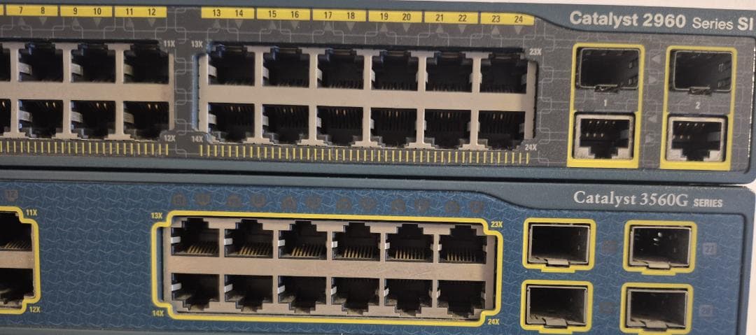 Cisco スイッチ2台セット 3560G 2960 CCNA/CCNP 学習用