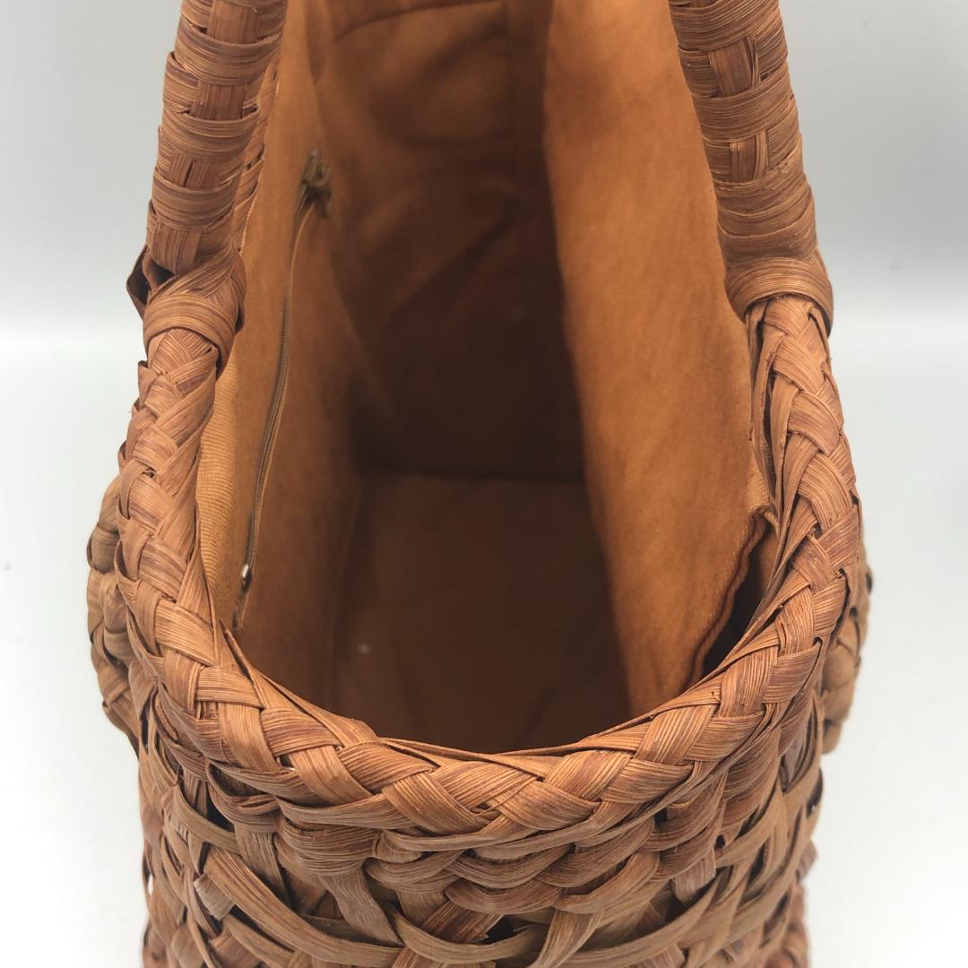 山葡萄バッグ　乱れ編み　花編み　内布付　新品　山ぶどう　籠バッグ　ハンドバッグ