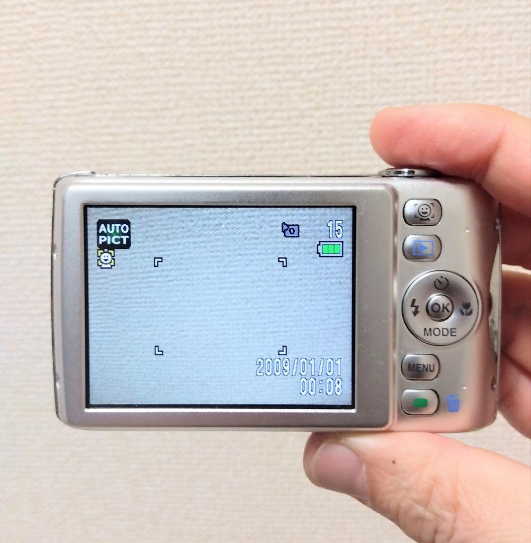 【元箱付完動品】美品◆PENTAX OptioP70◇シルバー◆コンデジデジカメ