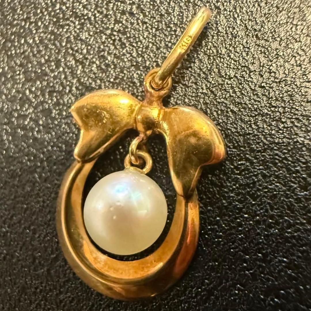 K18 ゴールド ペンダント／淡水パール