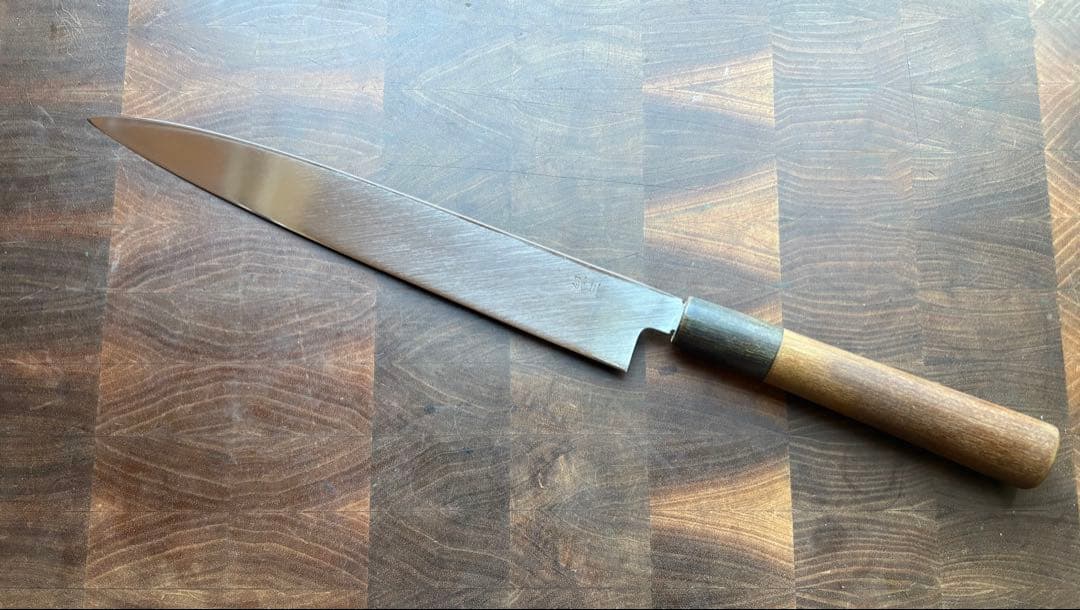 合羽橋　かまた刃研社　銀三　柳刃　240mm 包丁　和包丁　水牛朴　ステンレス