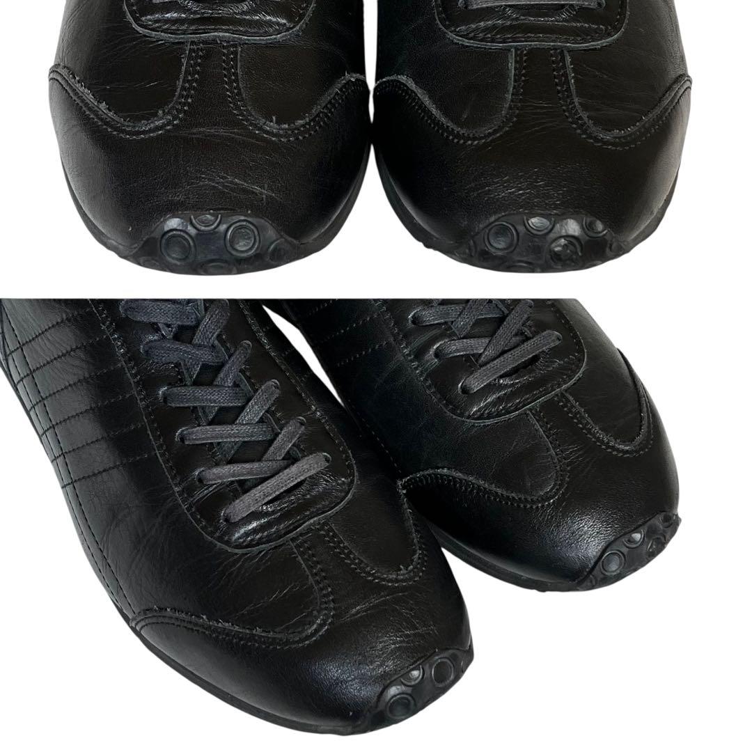 美品 PATRICK 42 パミール ウォータープルーフ レザー スニーカー 黒