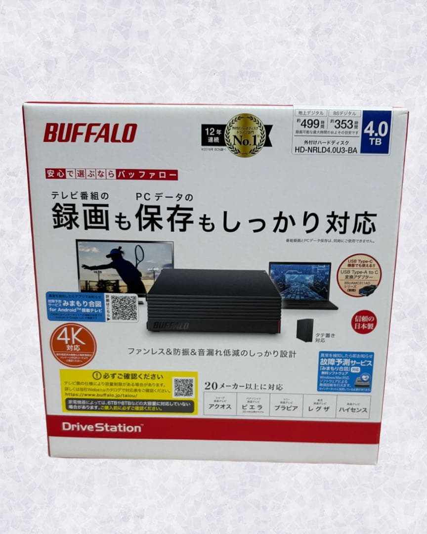 バッファロー 外付けHDD 4TB HD-NRLD4.0U3-BA