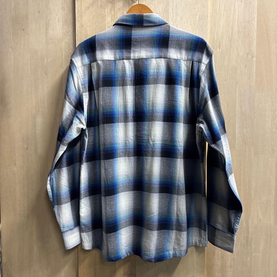 ビッグマイク BIGMIKE ネルシャツ チェックシャツ 白青 ホワイト ブルー