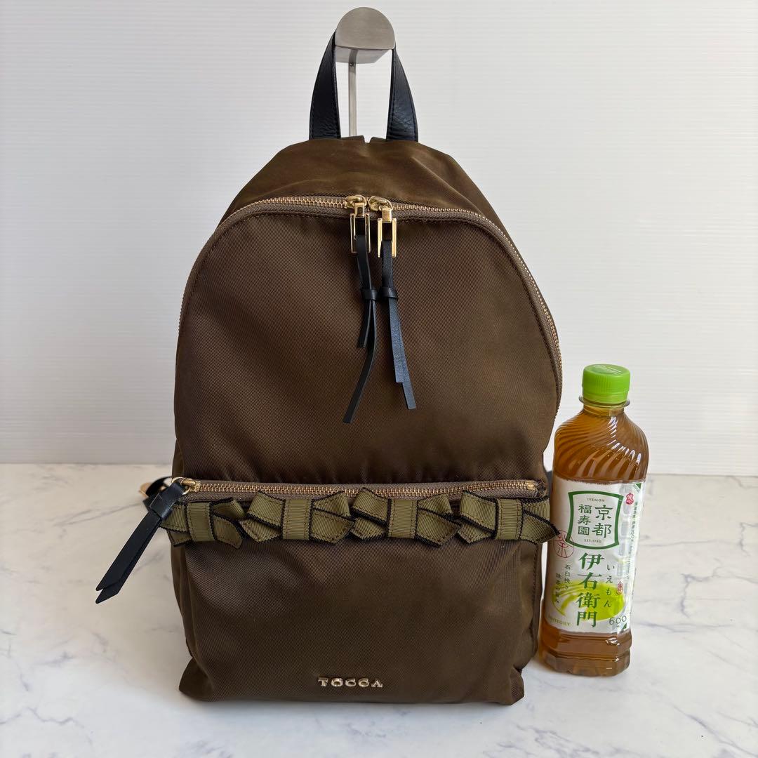 美品 TOCCA トッカ リボン リュック 定価2.7万円バックパック カーキ