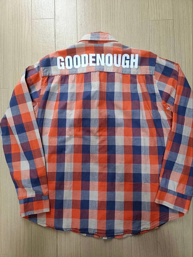 【L】90s GOODENOUGH 背フルロゴ_スナップボタン_コットン100%