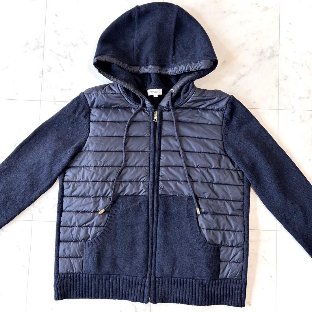 美品 マッキントッシュフィロソフィー 異素材切替 中綿ジャケット ニットパーカー