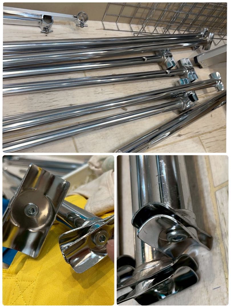 業務用 スチール製衣類ラック 幅138cm 高さ調節可能