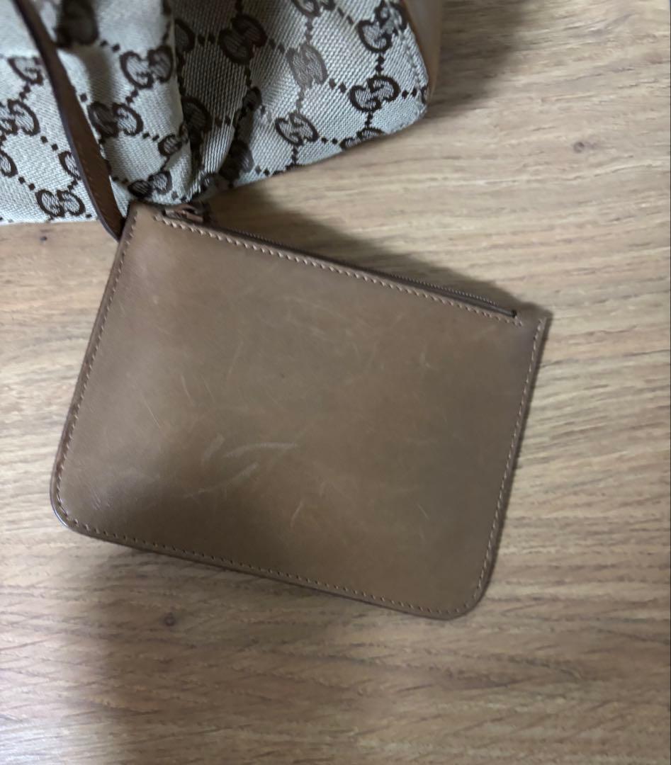 GUCCI レザーキャンバスバッグ