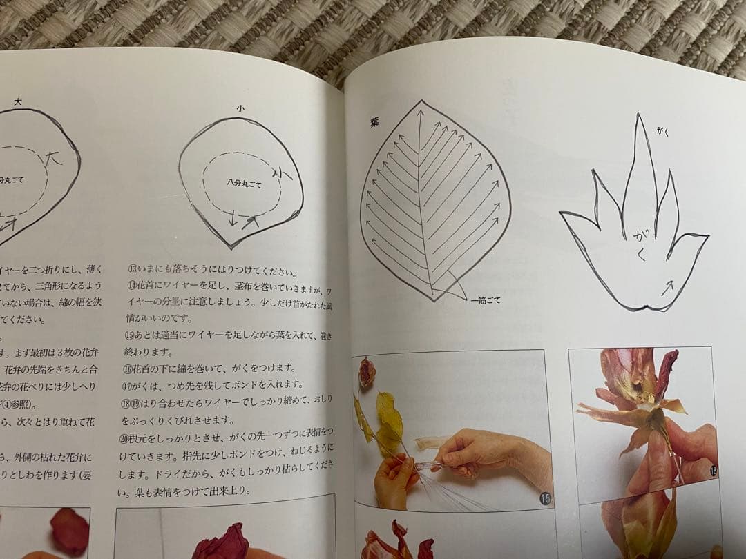 枯れていく花　布花　山上るい