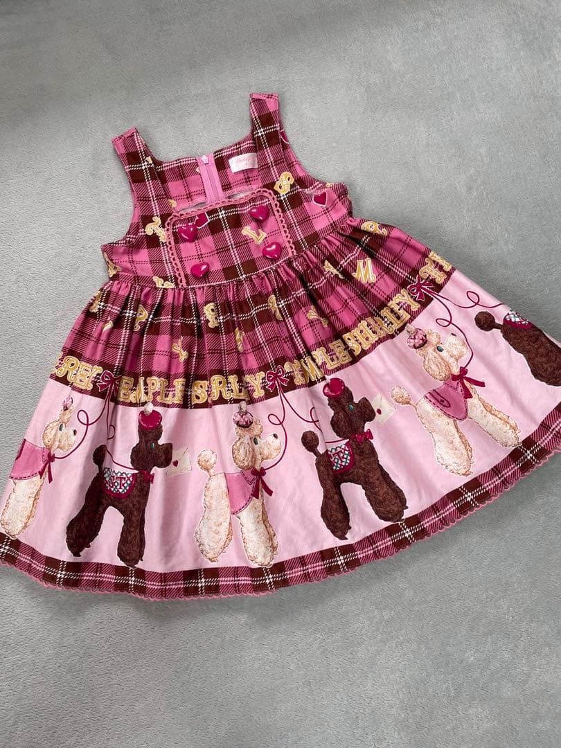 シャーリーテンプル ブリティッシュプードル ジャンパースカート ピンク 90