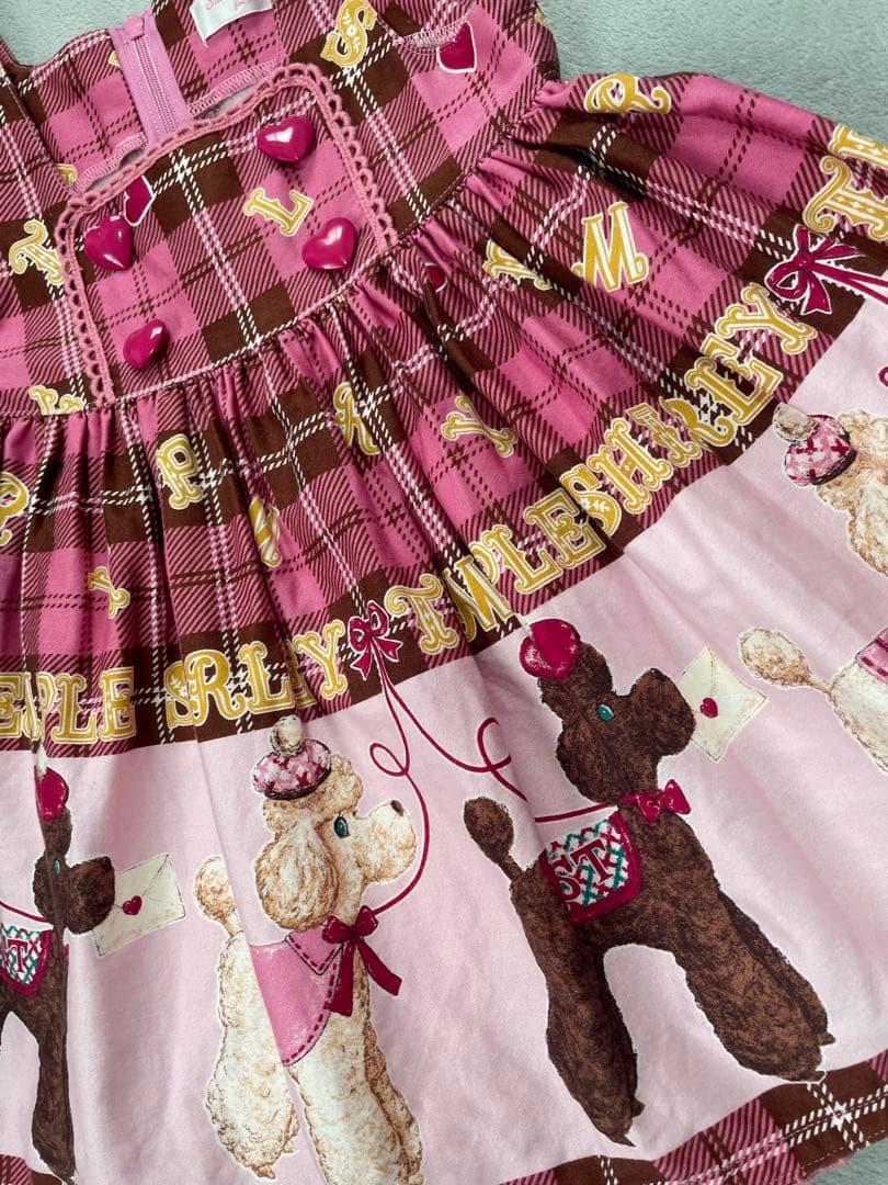 シャーリーテンプル ブリティッシュプードル ジャンパースカート ピンク 90