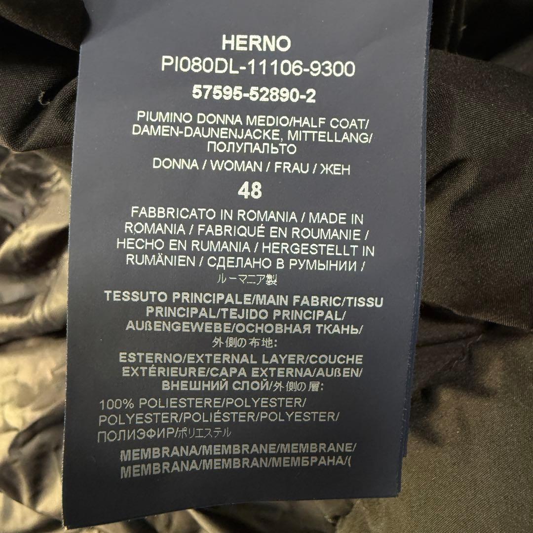 HERNO ラミナー ゴアテックス Aシェイプ フレア ダウンコート 48 黒