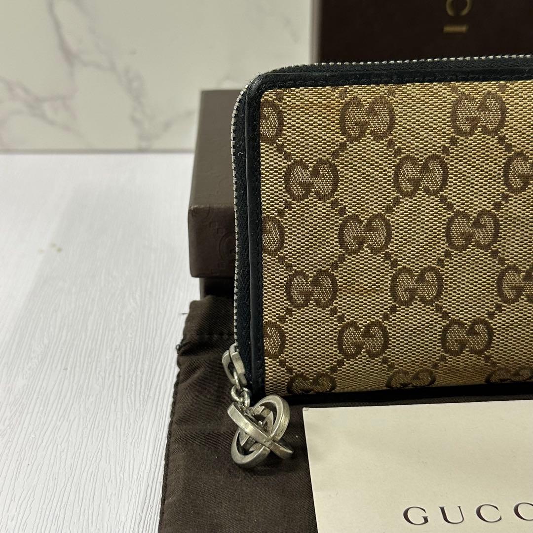 新品同様‼️ グッチ　GUCCI 財布　長財布　GGキャンバス ラウンドファスナー
