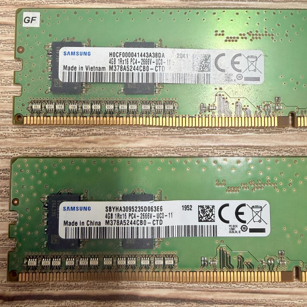 【SAMSUNG】 DDR4-2666V 4GB メモリ4枚セット計16GB