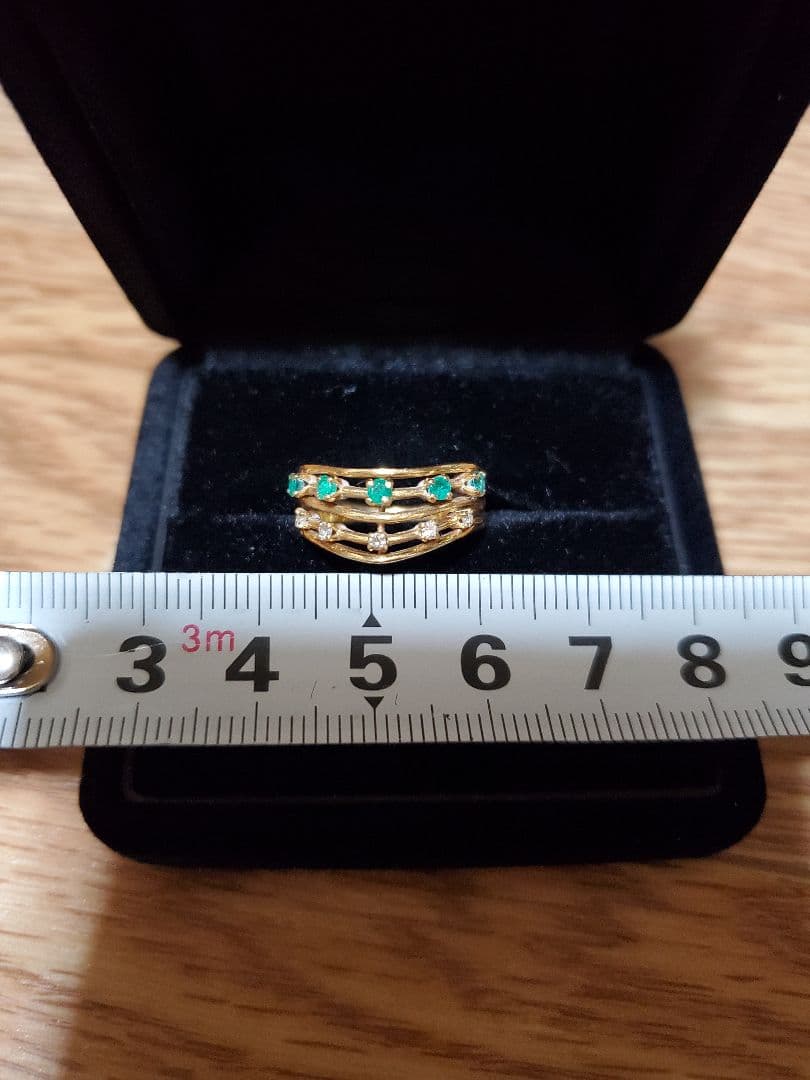 k18 エメラルド ダイヤモンド リング
