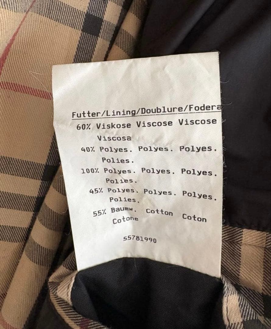 値下バーバリーロンドン 中綿入　フード付 ダウンジャケット メンズ サイズ52