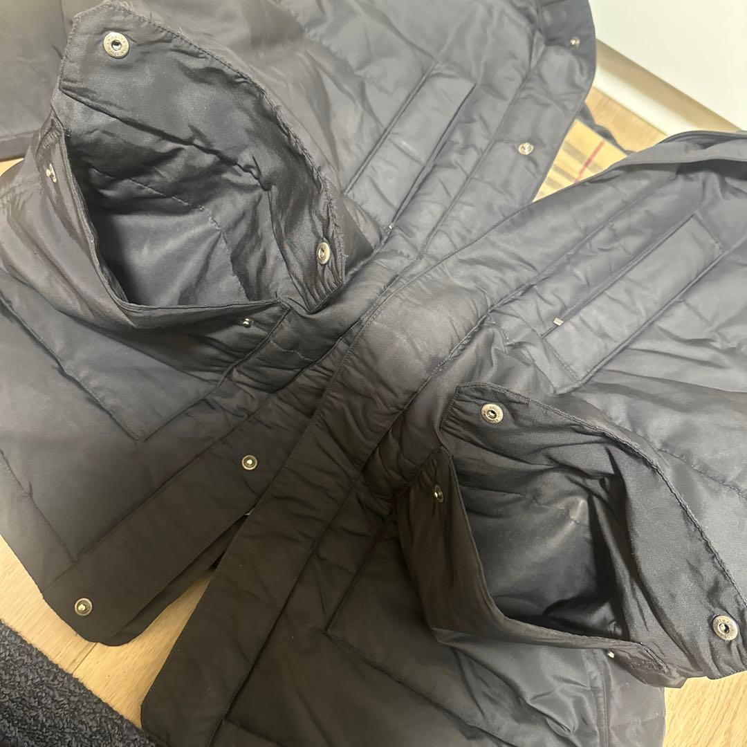 値下バーバリーロンドン 中綿入　フード付 ダウンジャケット メンズ サイズ52