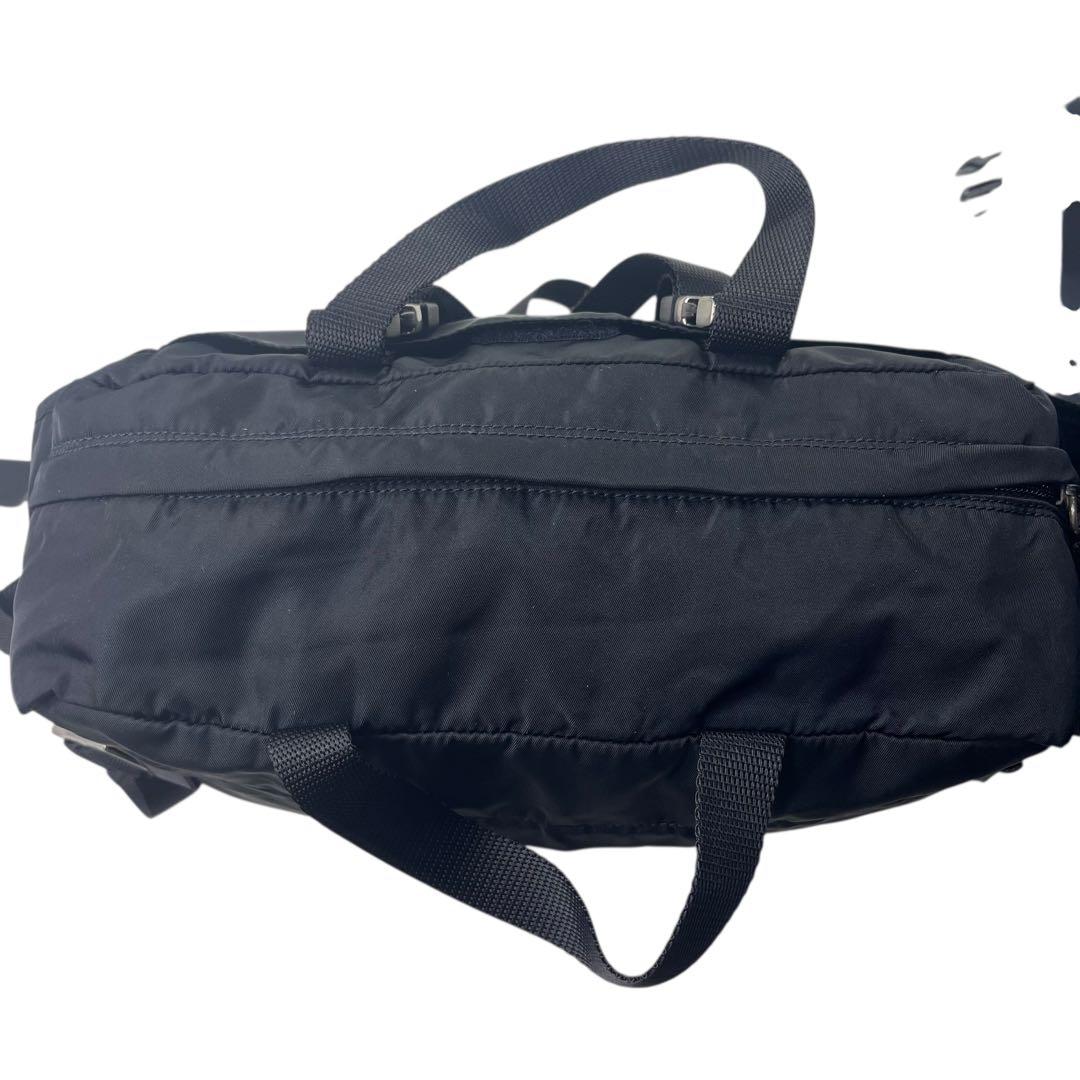 希少 PRADA 3WAY ウエストバッグ リュック ナイロン ボディ ブラック