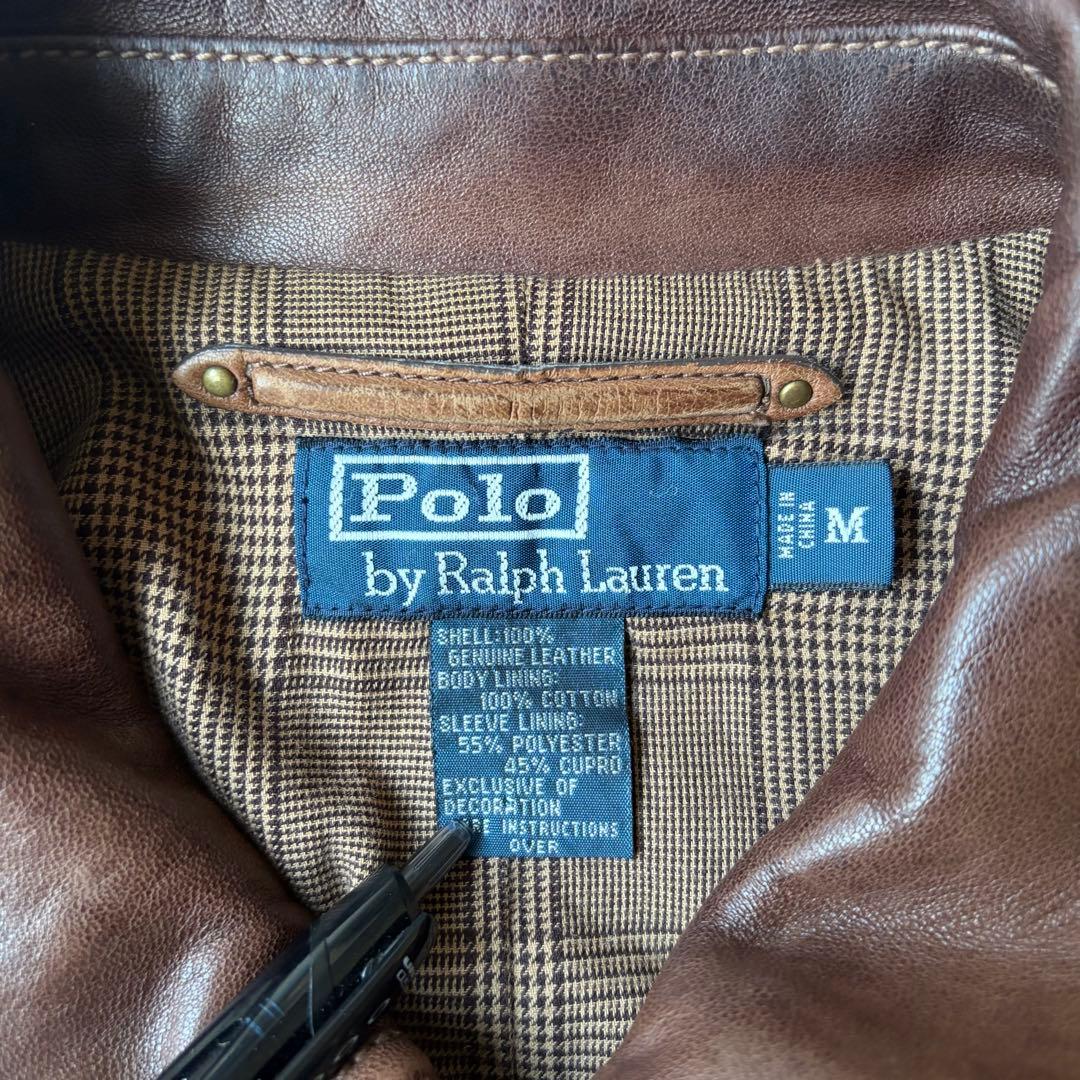 【トキ】ポロラルフローレン レザー スイングトップ 茶 同色ポニー 羊革