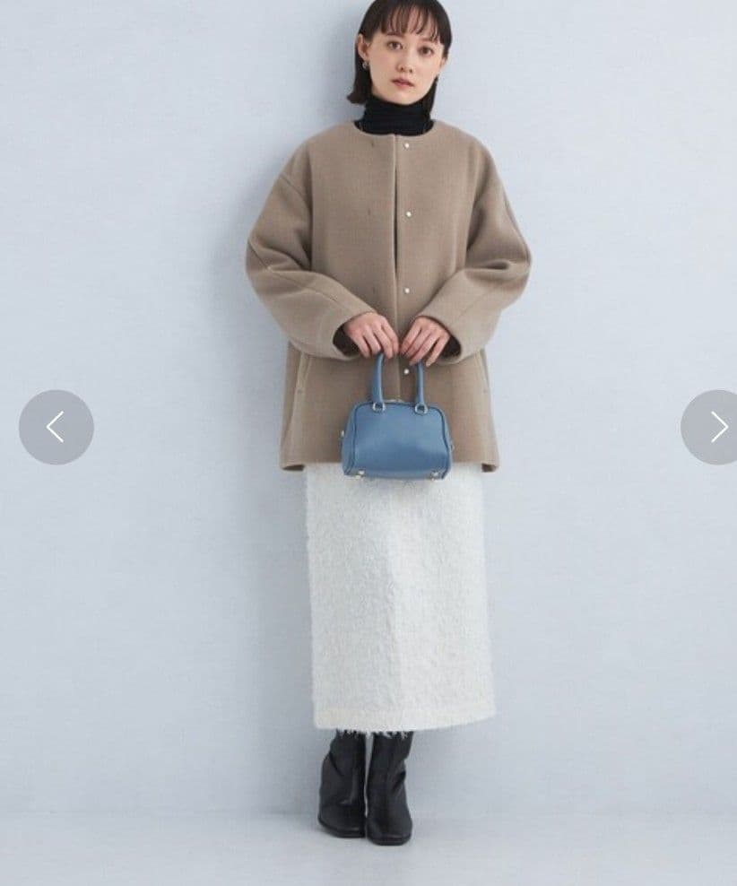 グリーンレーベルリラクシング セントデールウール ノーカラー ミドル コート