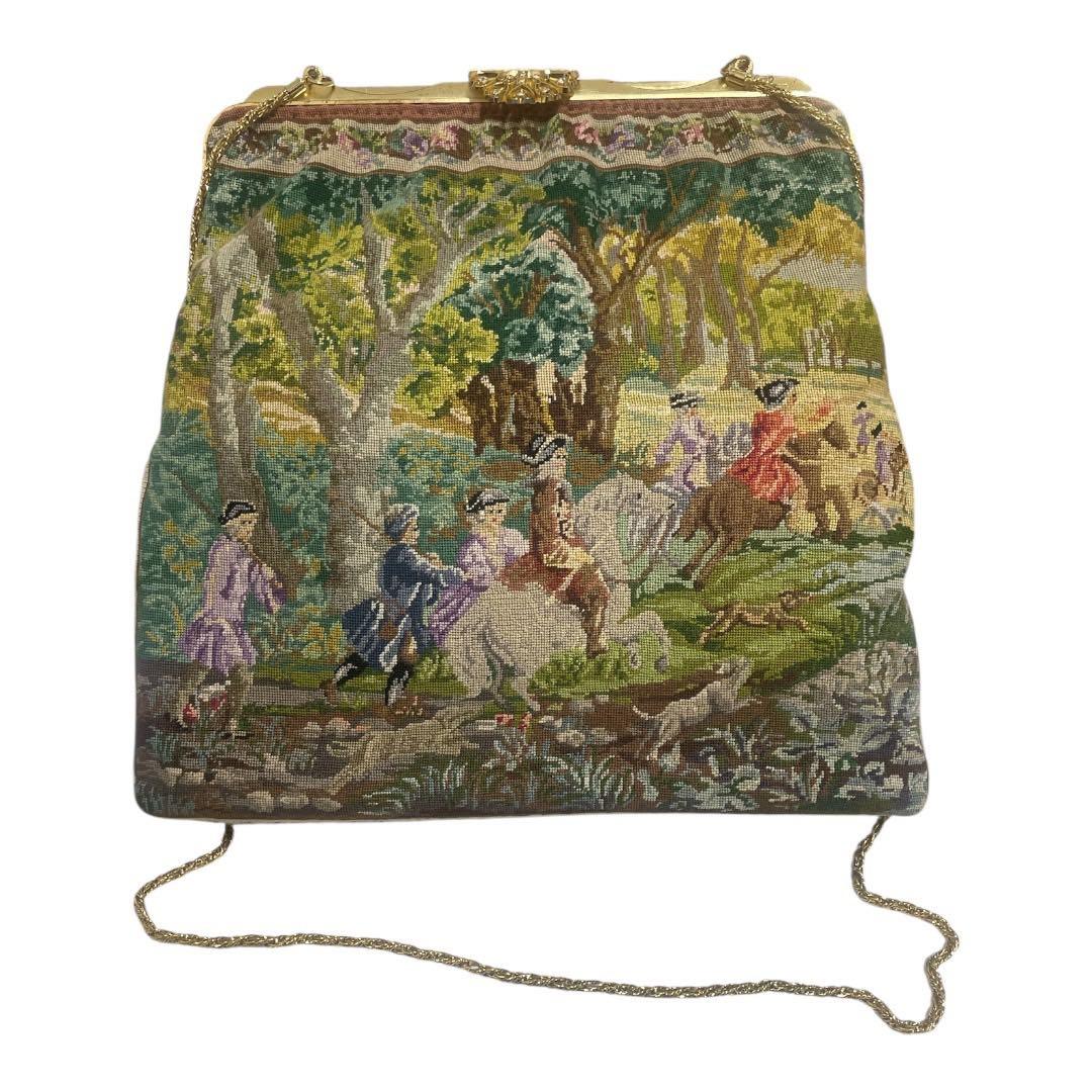 プチポワン パーティーバッグ 刺繍 ビーズ 上品 フォーマル