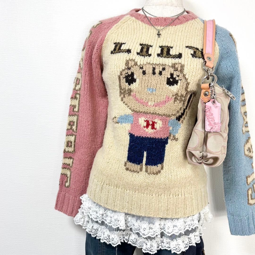 y2k❤️00s HYSTERIC GLAMOUR 激レア リリー ロゴ ニット