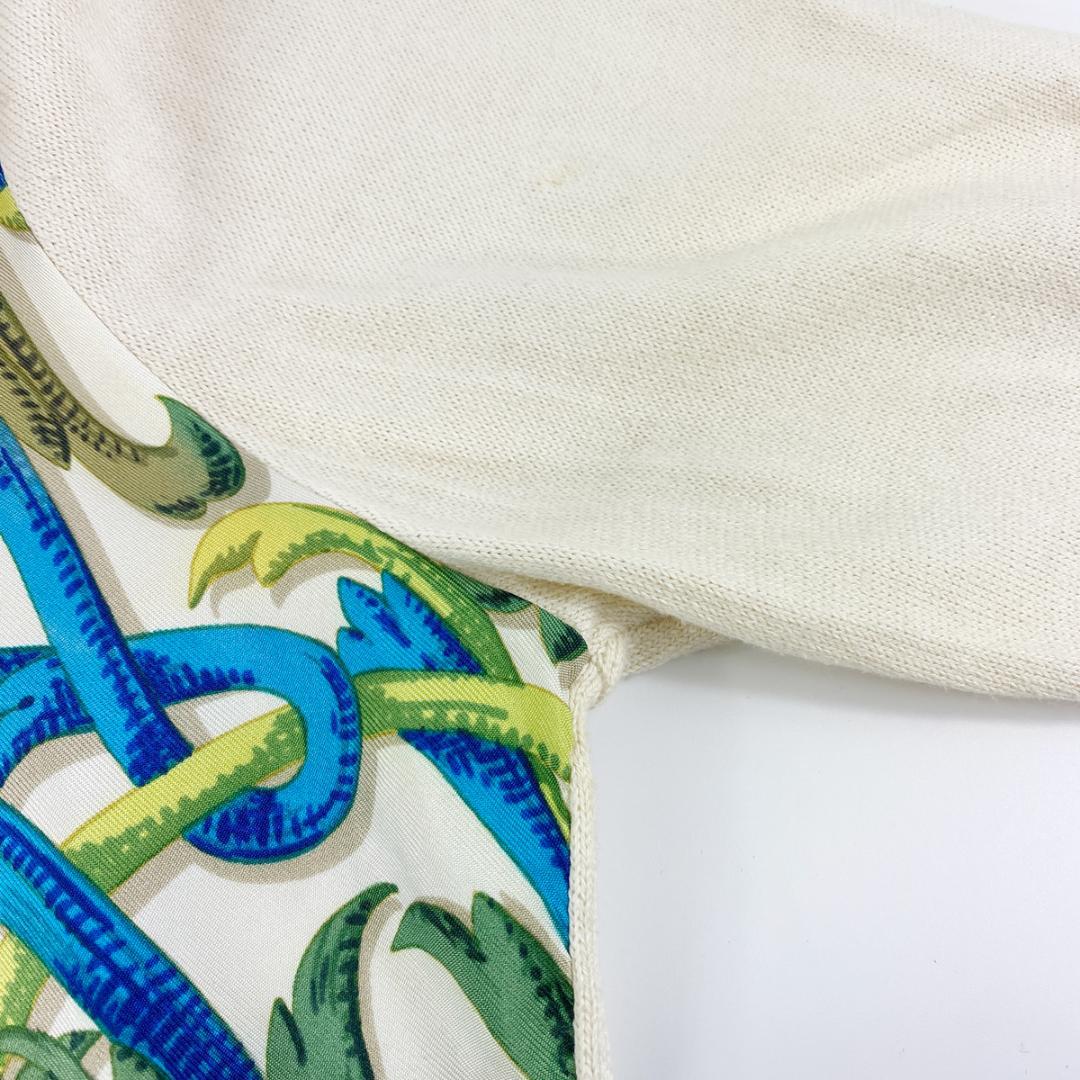 ★激レア/高級生地★ HERMES エルメス シルク切り替えカシミヤ ニット S