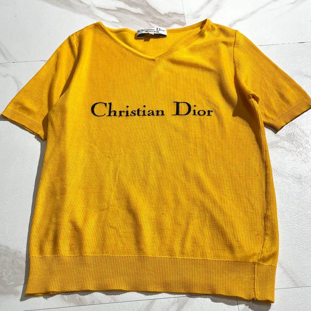 入手困難✨ ディオール 半袖ニット サマーニット ロゴ イエロー コットン