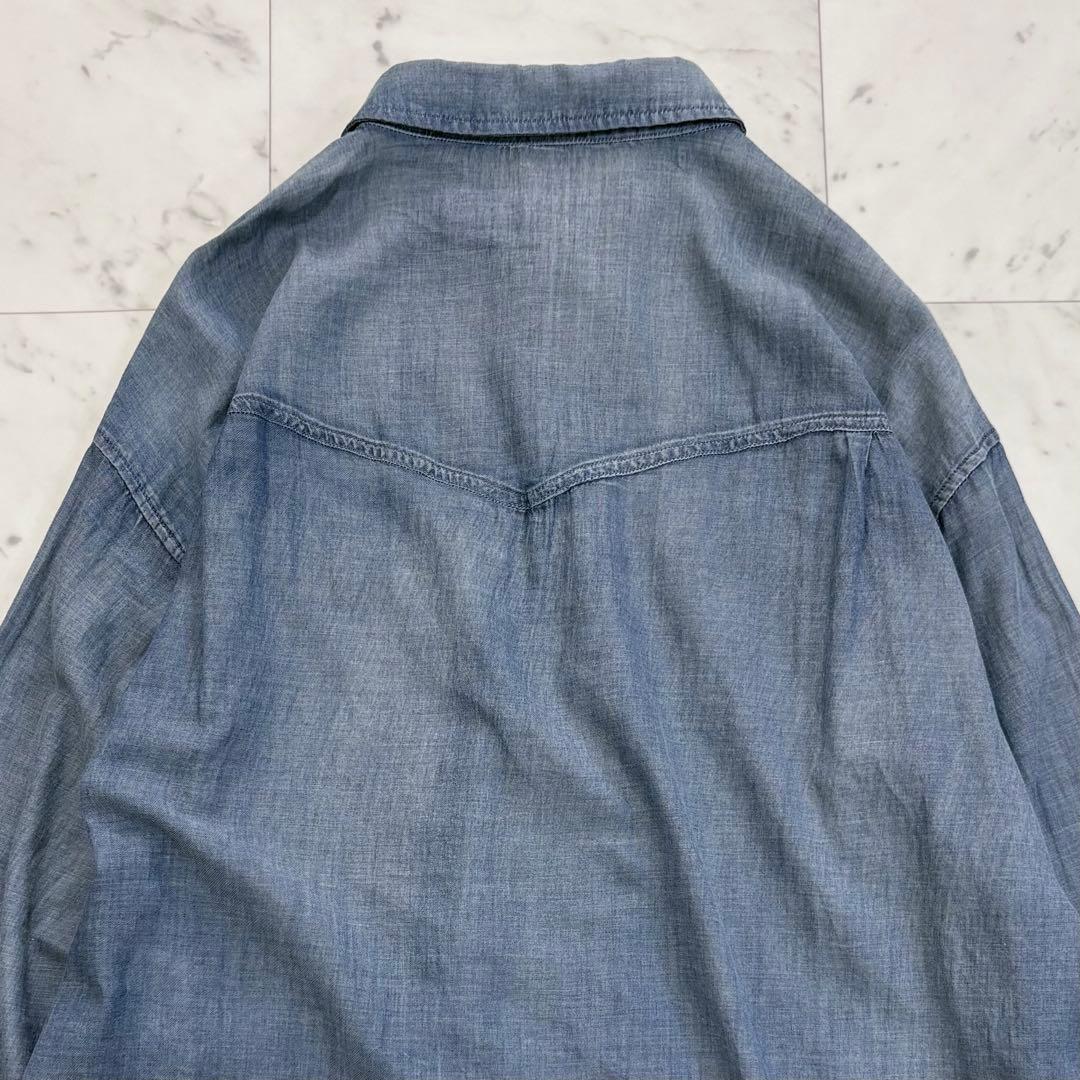 極美品✨ビアズリー　シフォンデニムシャツ　長袖シャツ　人気　ゆったり