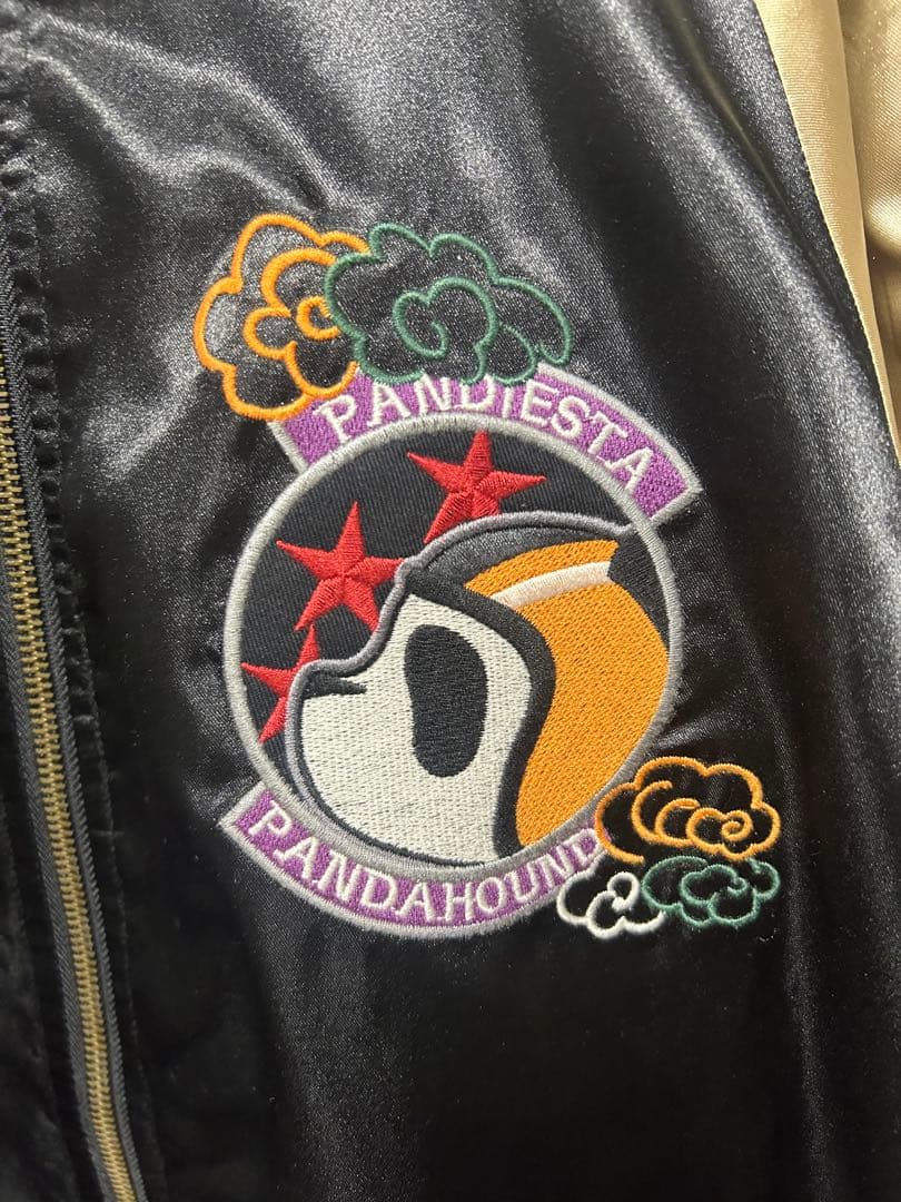 ✨PANDIESTA JAPAN✨スカジャン パンダライダー 刺繍 黒 金