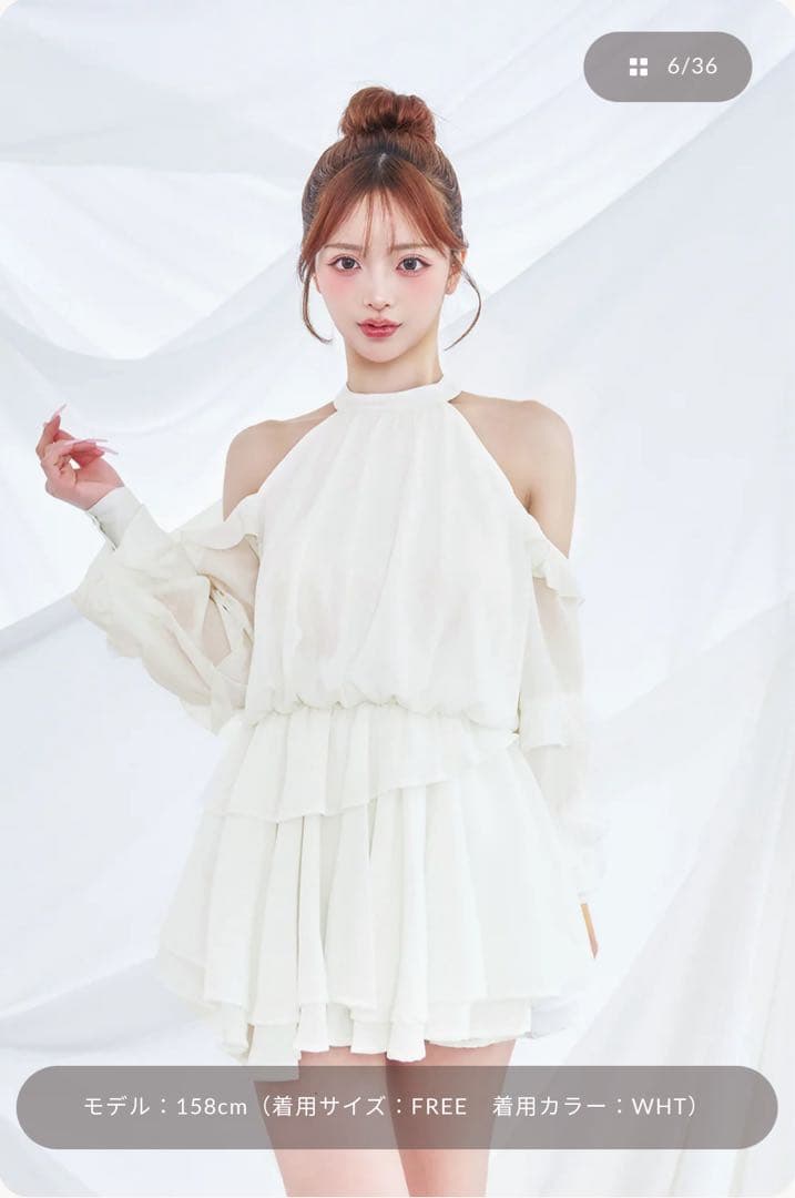 ダーリッチ ボリュームシフォンミニワンピース