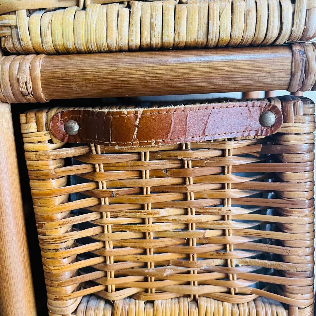 籐家具 収納ランタチェスト 昭和レトロ インテリア 棚 ラック 藤 アンティーク