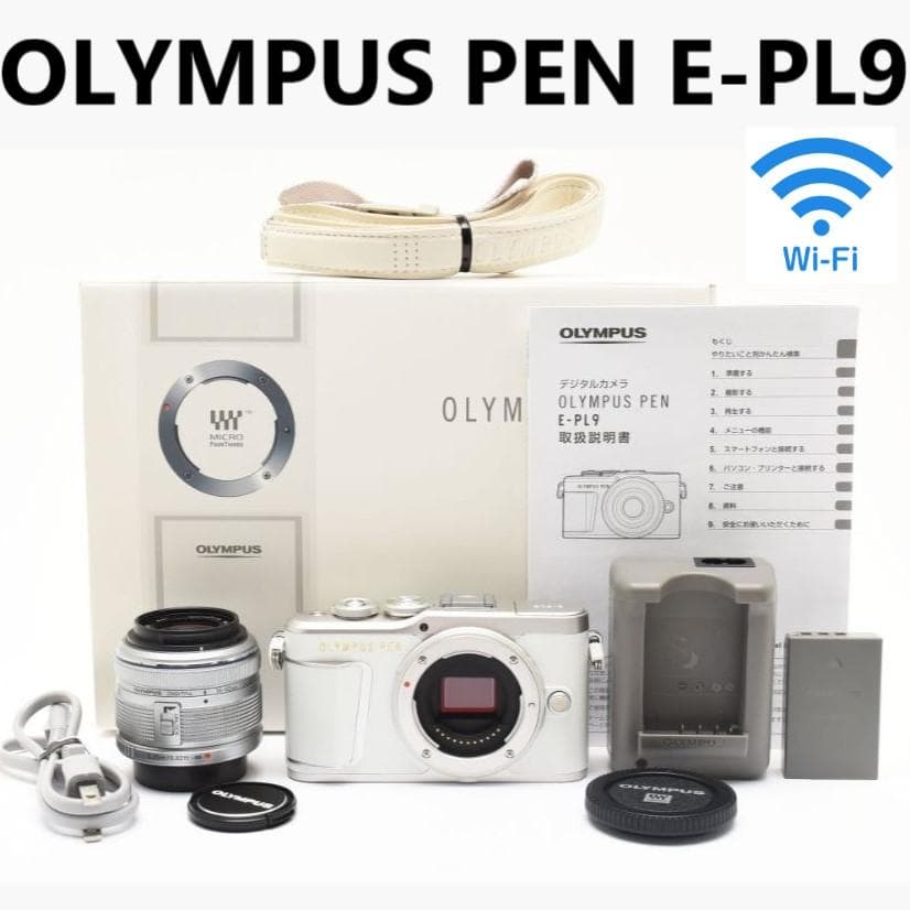 スマホ転送✨ OLYMPUS PEN E‑PL9 ホワイト ミラーレス 一眼レフ