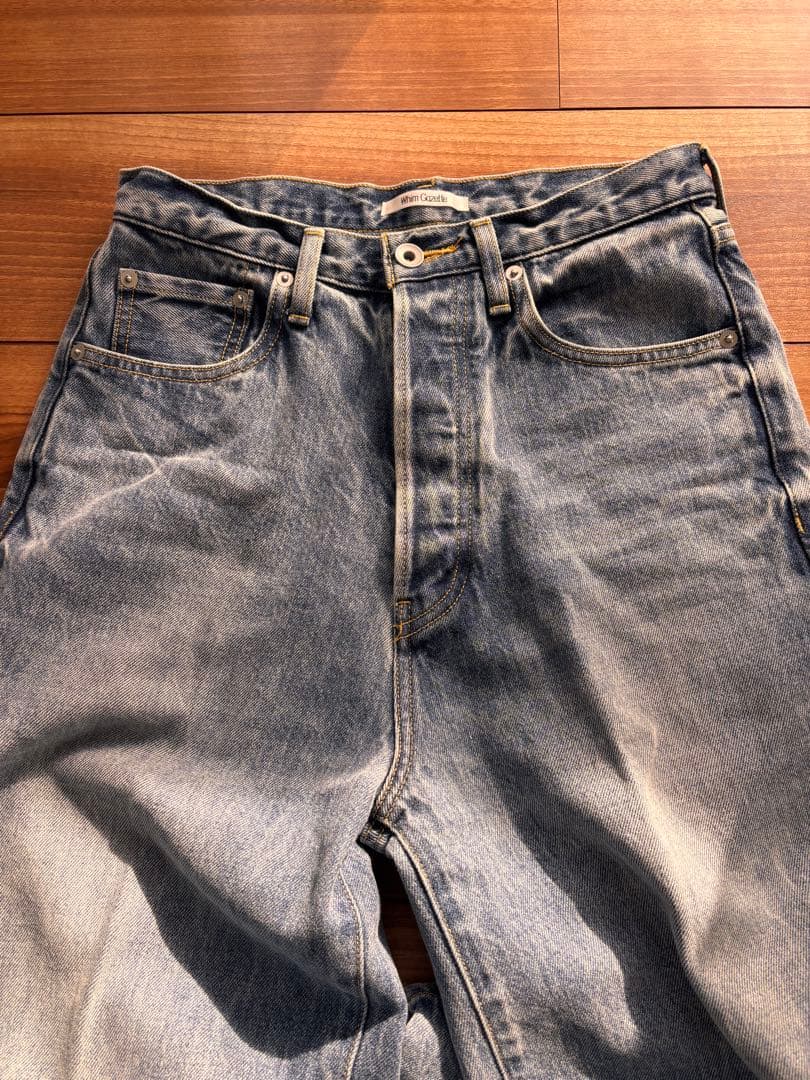 ウィムガゼット センタープレスワイドデニム 美品