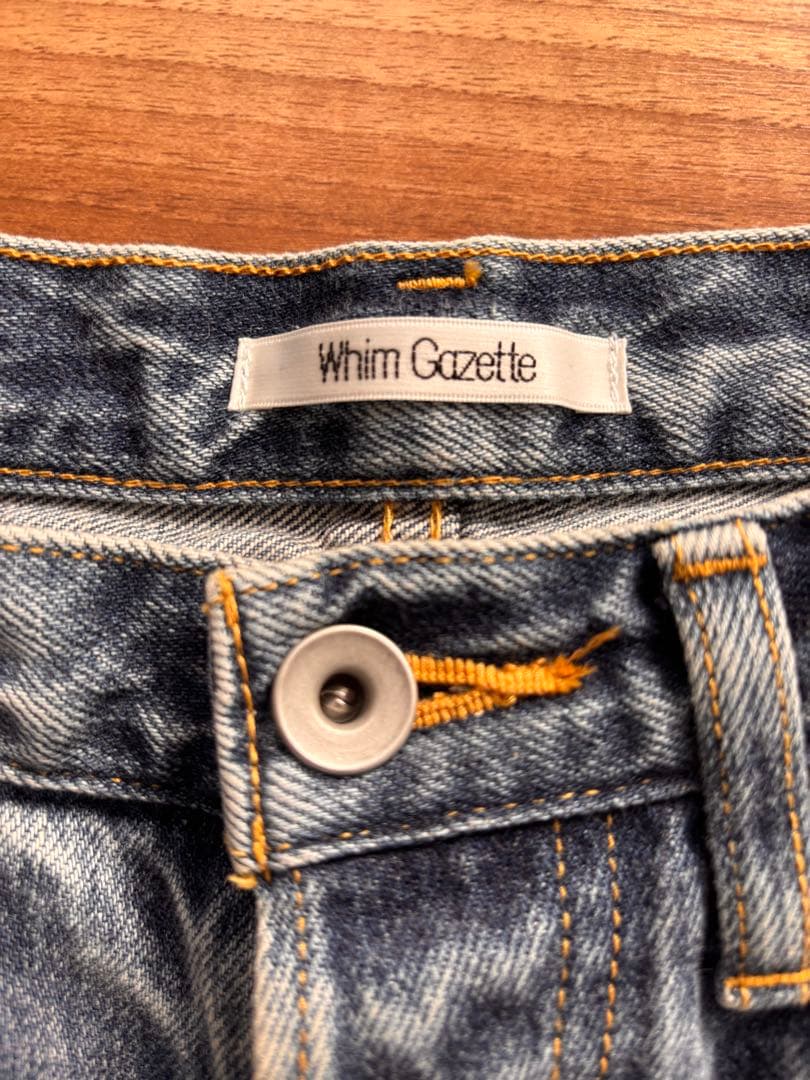 ウィムガゼット センタープレスワイドデニム 美品