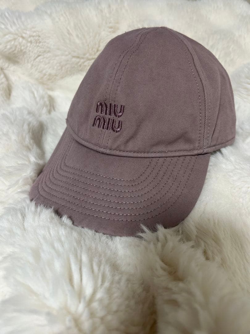 MIU MIU ピンク ドリルベースボールキャップ Sサイズ＋バケットハット