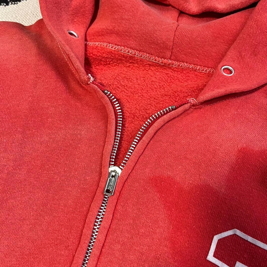 60s 70s フェード ジップアップ パーカー ヴィンテージ ダブルフェイス