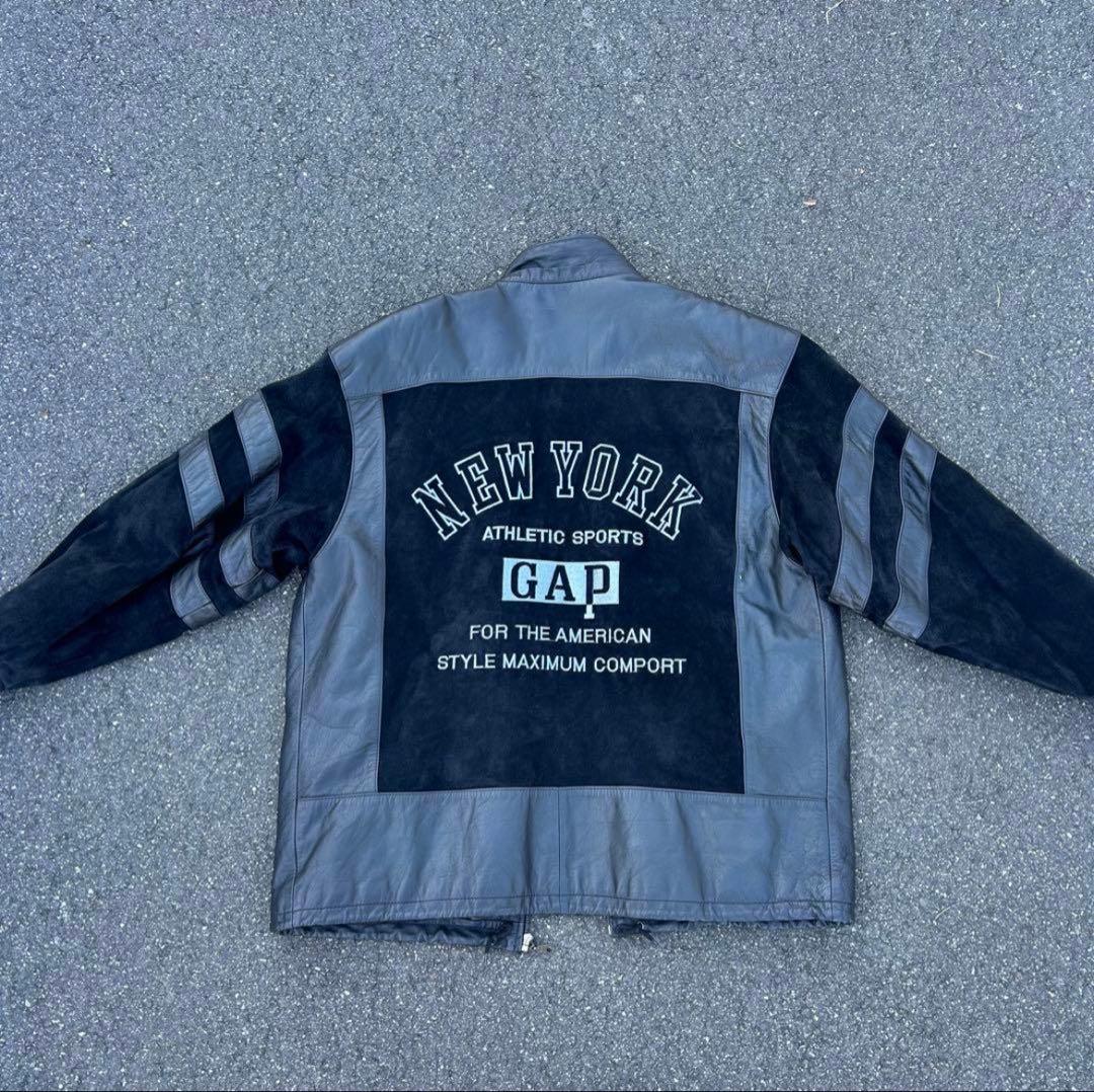 OLD GAP オールドギャップ 本革 ジャケットレザー ロゴ 刺繍
